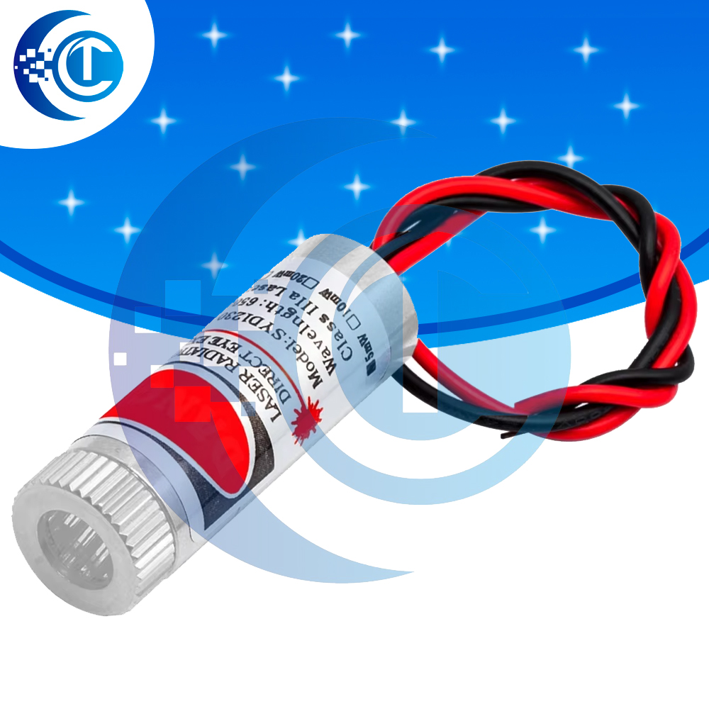 Industrial Laser Line Generator - 650nm 5mW フォーカス調整可能な赤色レーザーモジュール、工業用ガラスレンズ ポイントラインクロスレーザー発生器