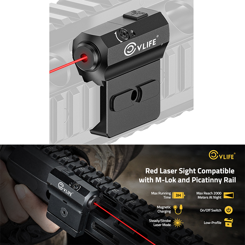 Industrial Laser Gun - CVLIFE ライフル赤/緑レーザービームサイト ロープロファイル戦術レーザーサイト 充電式 ピカティニーレール対応