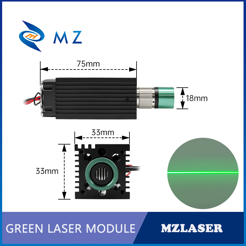 調整可能な集束グリーンラインレーザーモジュール D33x33 - Laser Beam Expander のレビューと価格