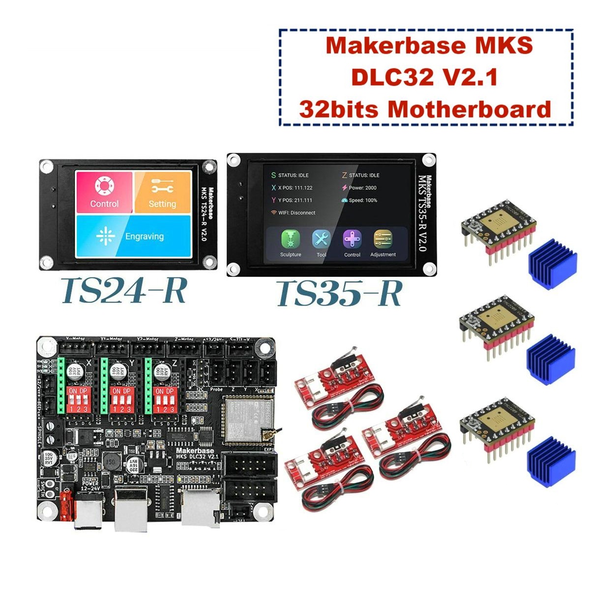 Makerbase-レーザー彫刻機用のmksdlc32 v2 - Laser Controller Board のレビューと価格