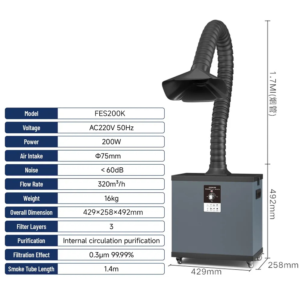Knokoo-工業用ダストフィルター、レーザー溶接、溶接煙お - Industrial Laser Fume Extractor のレビューと価格