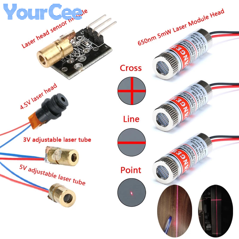 2個650nm 5 5mwポイント/ライン/クロス · ヘッ - Industrial Laser Line Module のレビューと価格