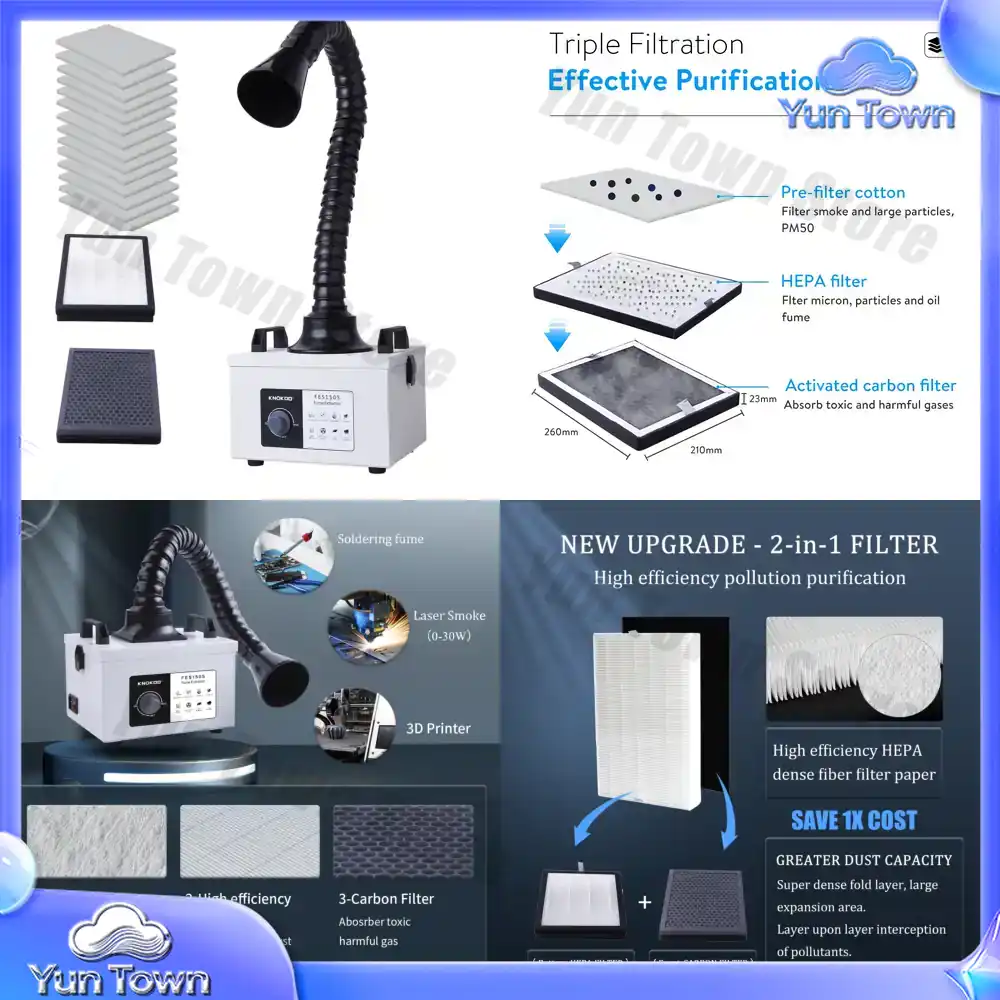 100Wモーターレーザー煙浄化装置、HEPAフィルター14個 - Industrial Laser Fume Extractor のレビューと価格