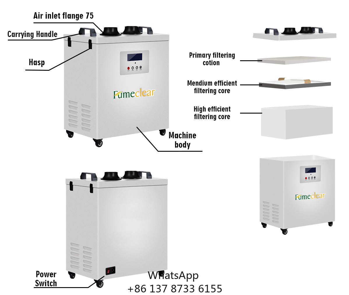 CE認証取得済み 溶接業界向けポータブル排煙装置 300W  - Industrial Laser Fume Extractor のレビューと価格